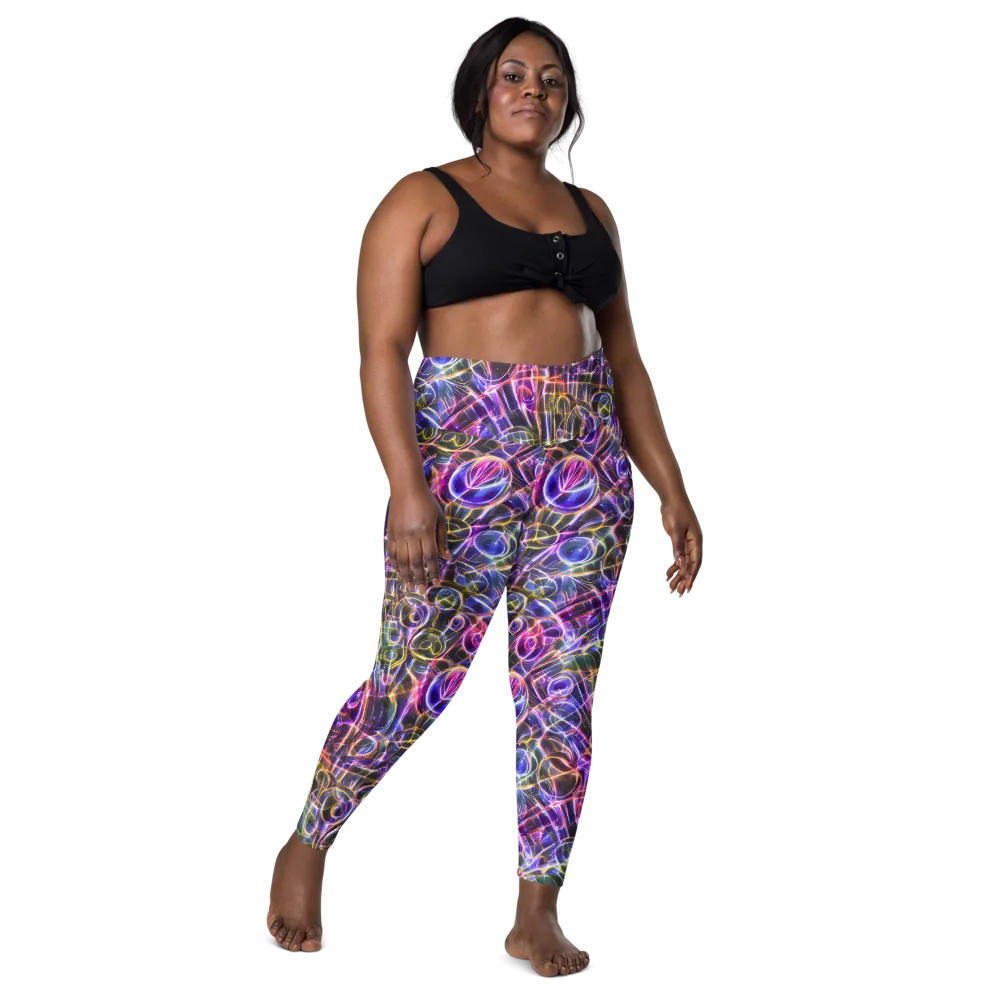 Violet Static on Leggings with Pockets — Front