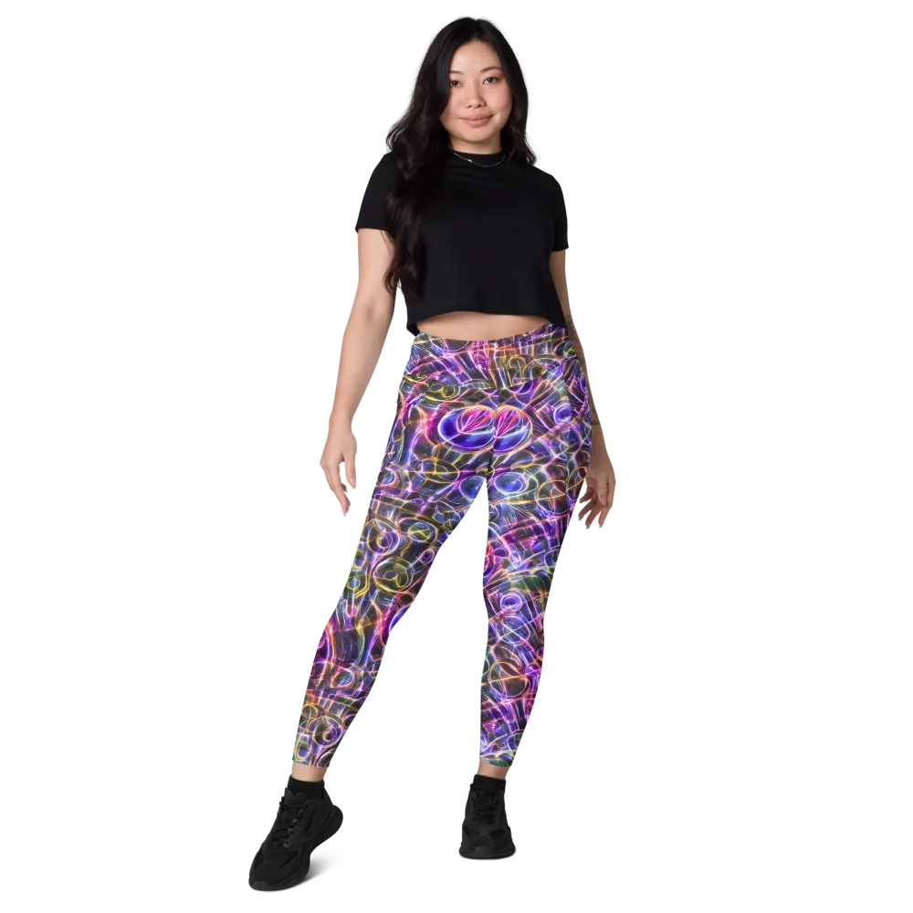 Violet Static on Leggings with Pockets — Front