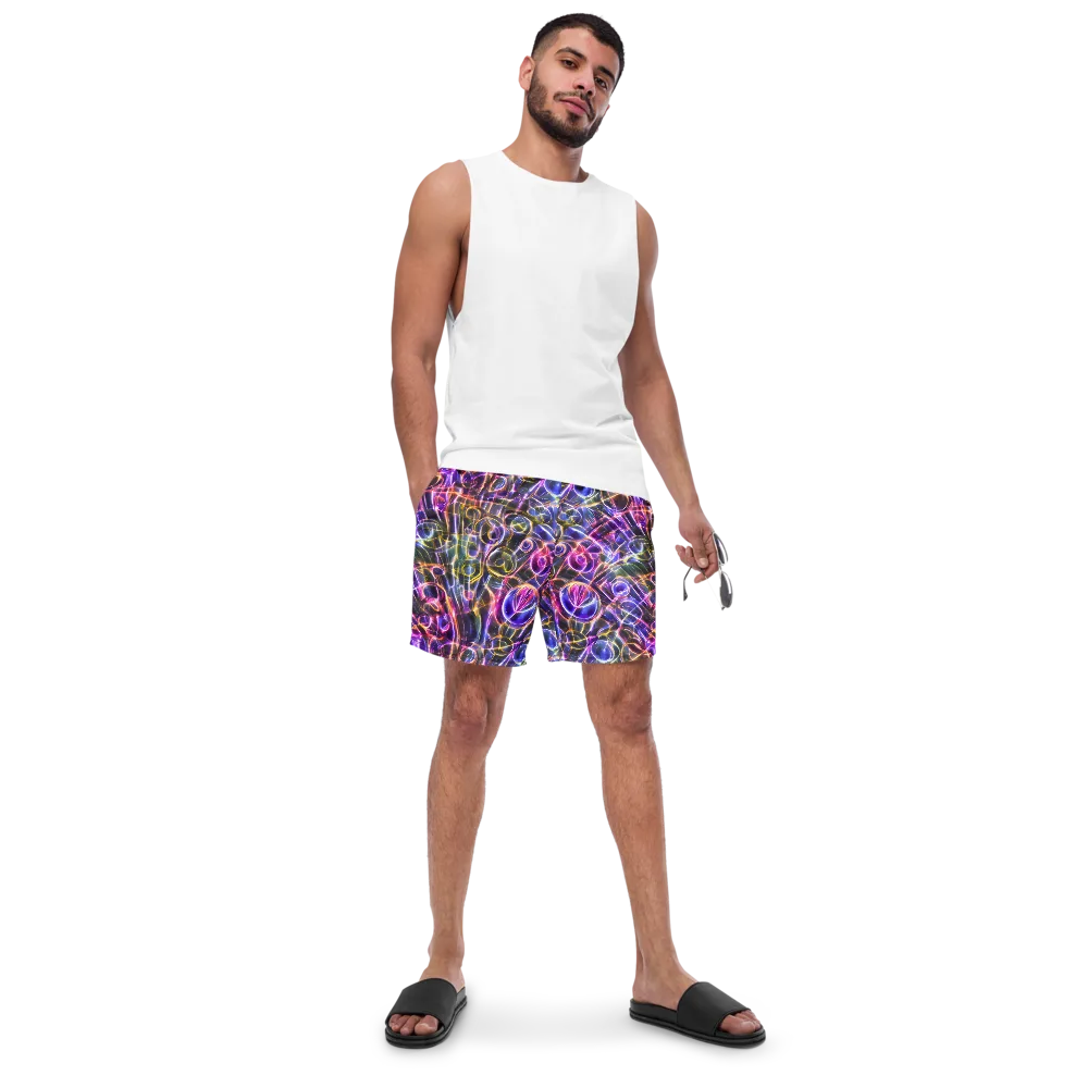 Violet Static on Swim Trunks — Front