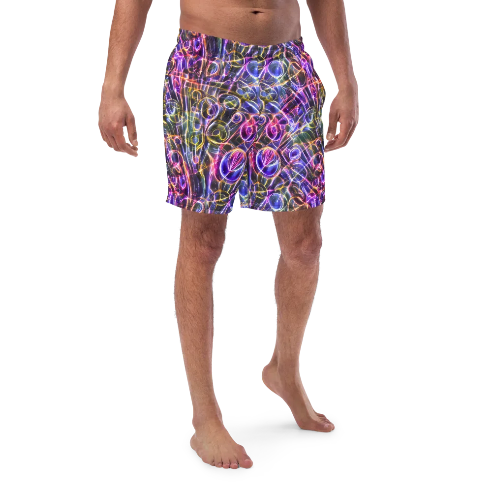 Violet Static on Swim Trunks — Front