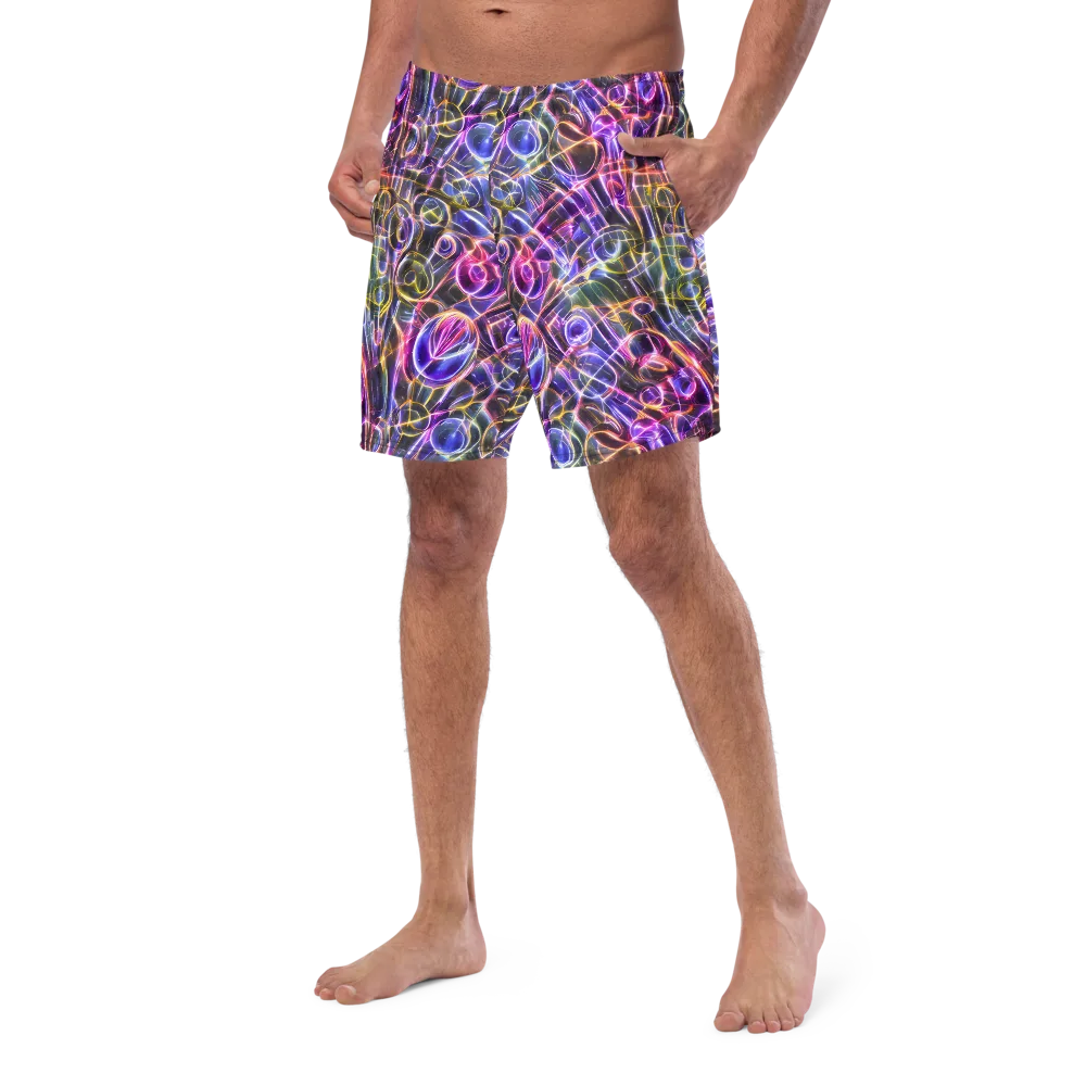 Violet Static on Swim Trunks — Left Front