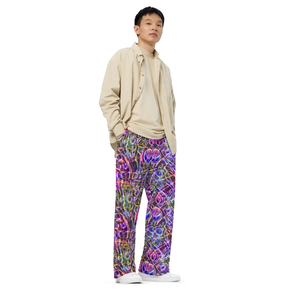 Violet Static on Wide-Leg Pants — Right Front