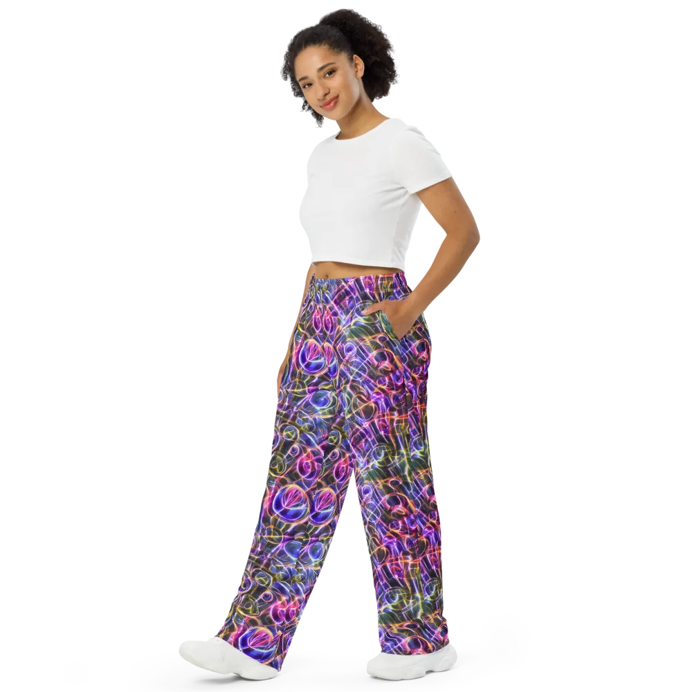 Violet Static on Wide-Leg Pants — Left Front