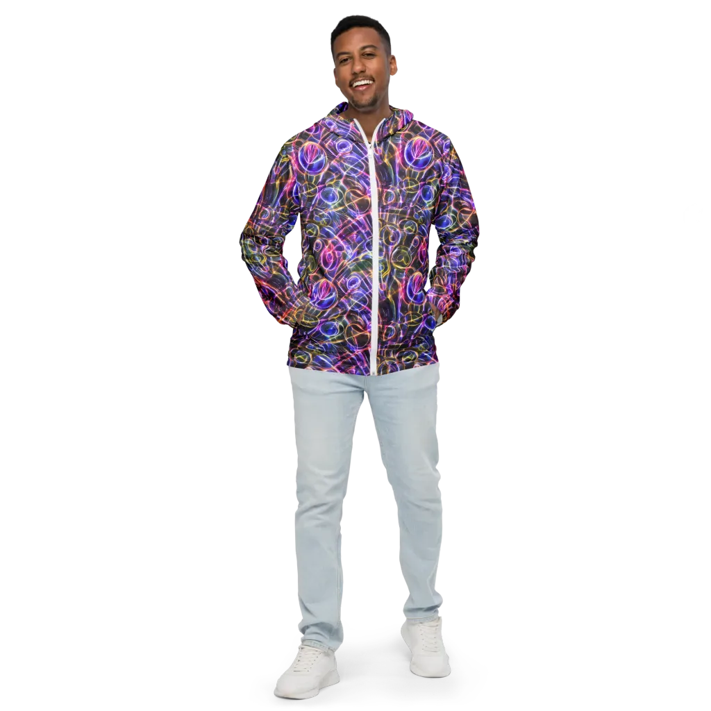Violet Static on Men's Windbreaker — Front
