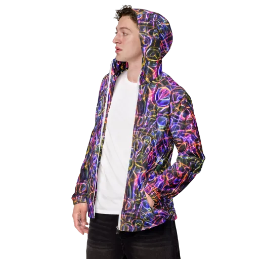 Violet Static on a Men's Windbreaker