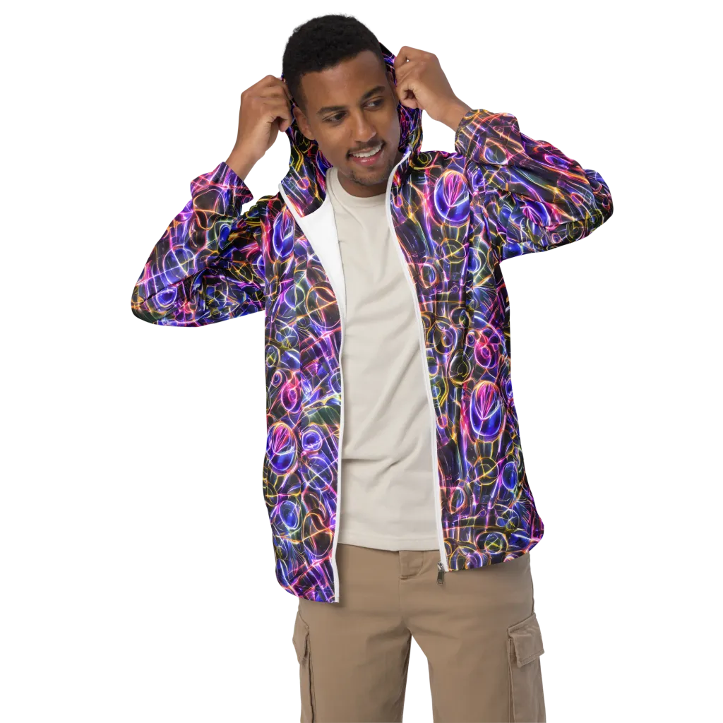Violet Static on Men's Windbreaker — Front