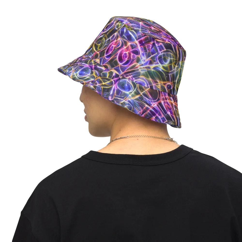 Violet Static on Reversible Bucket Hat — Back Inside