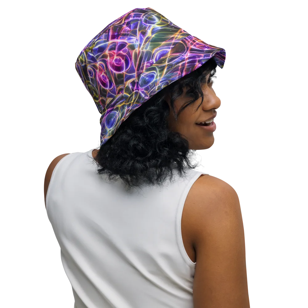 Violet Static on Reversible Bucket Hat — Right Outside