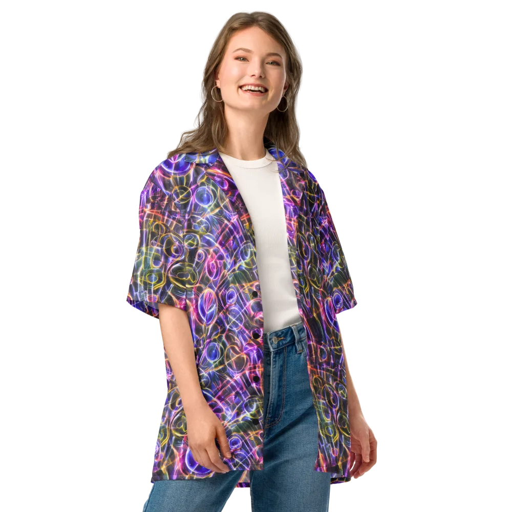 Violet Static on Button Shirt — Front