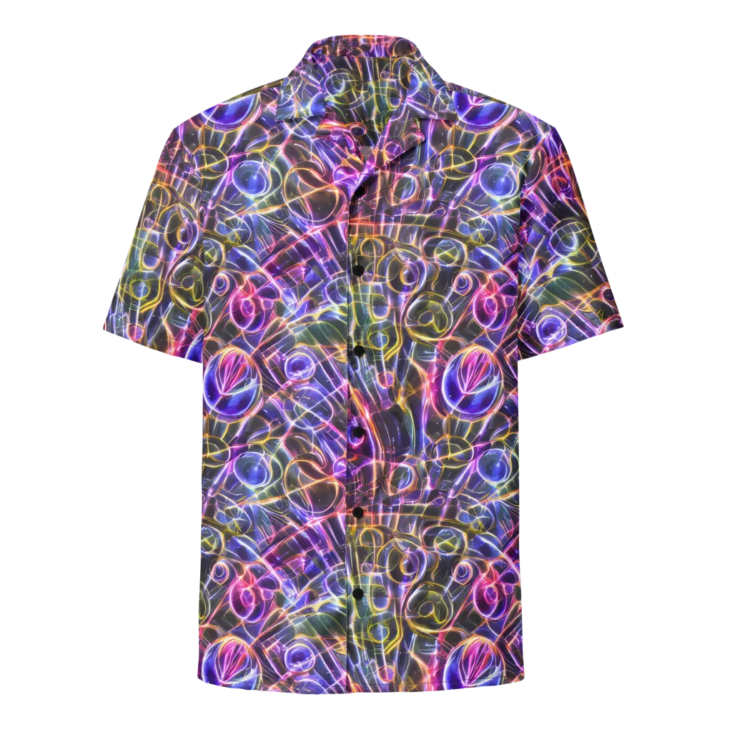 Violet Static on Button Shirt — Front