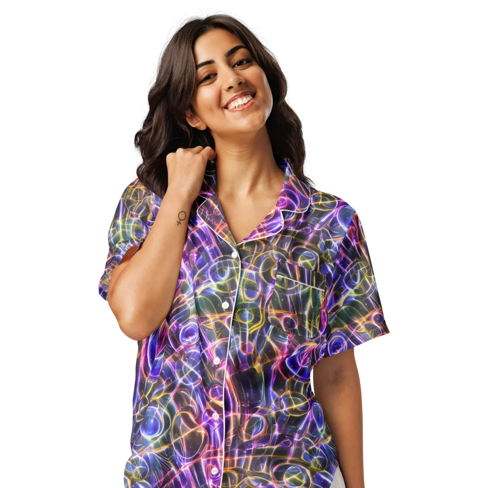 Violet Static on Women's Short Sleeve Pajama Top — Front