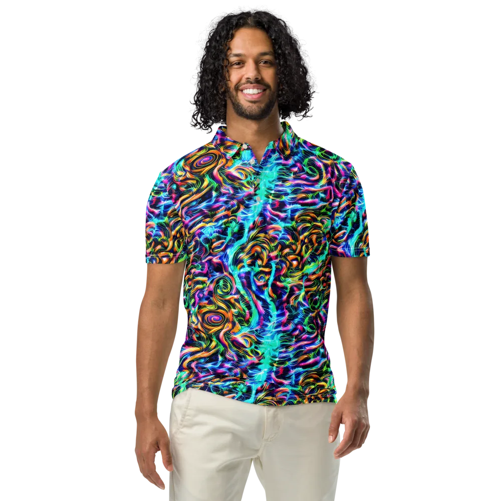 Fluorescent Torrent on Men's Slim Fit Polo Shirt — Front