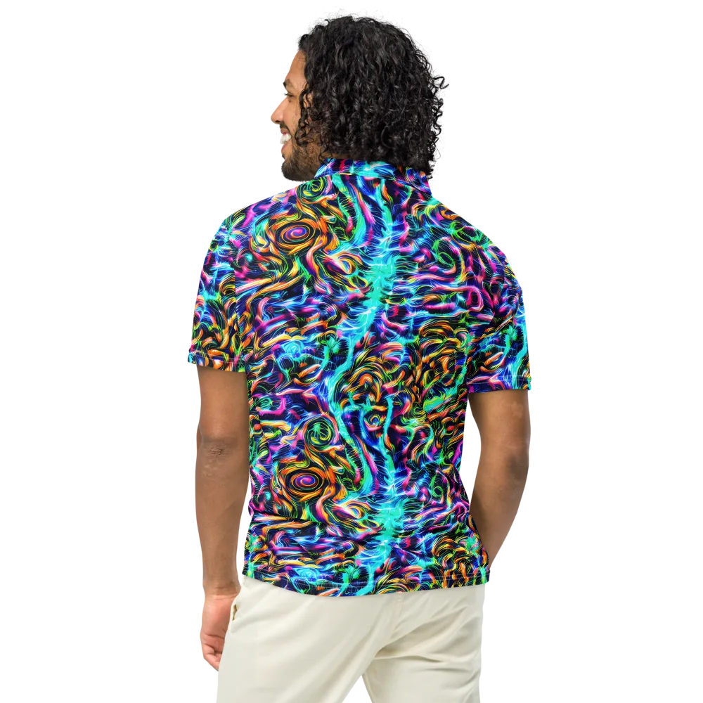 Fluorescent Torrent on Men's Slim Fit Polo Shirt — Back