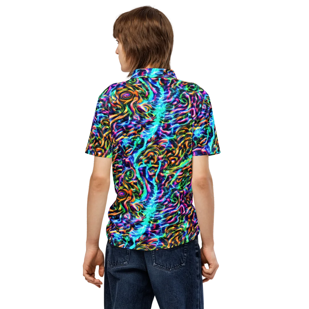 Fluorescent Torrent on Men's Slim Fit Polo Shirt — Back