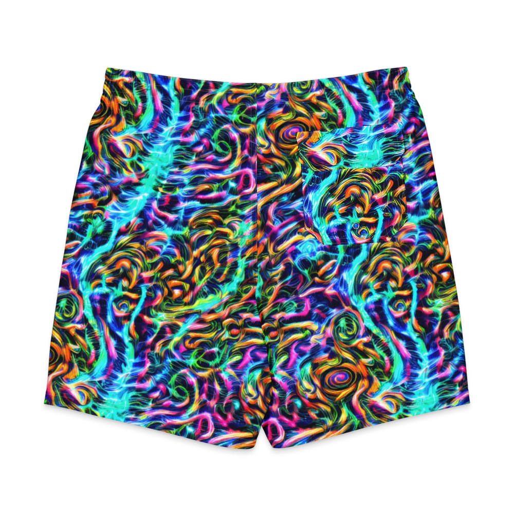 Fluorescent Torrent on Men's Board Shorts — Back