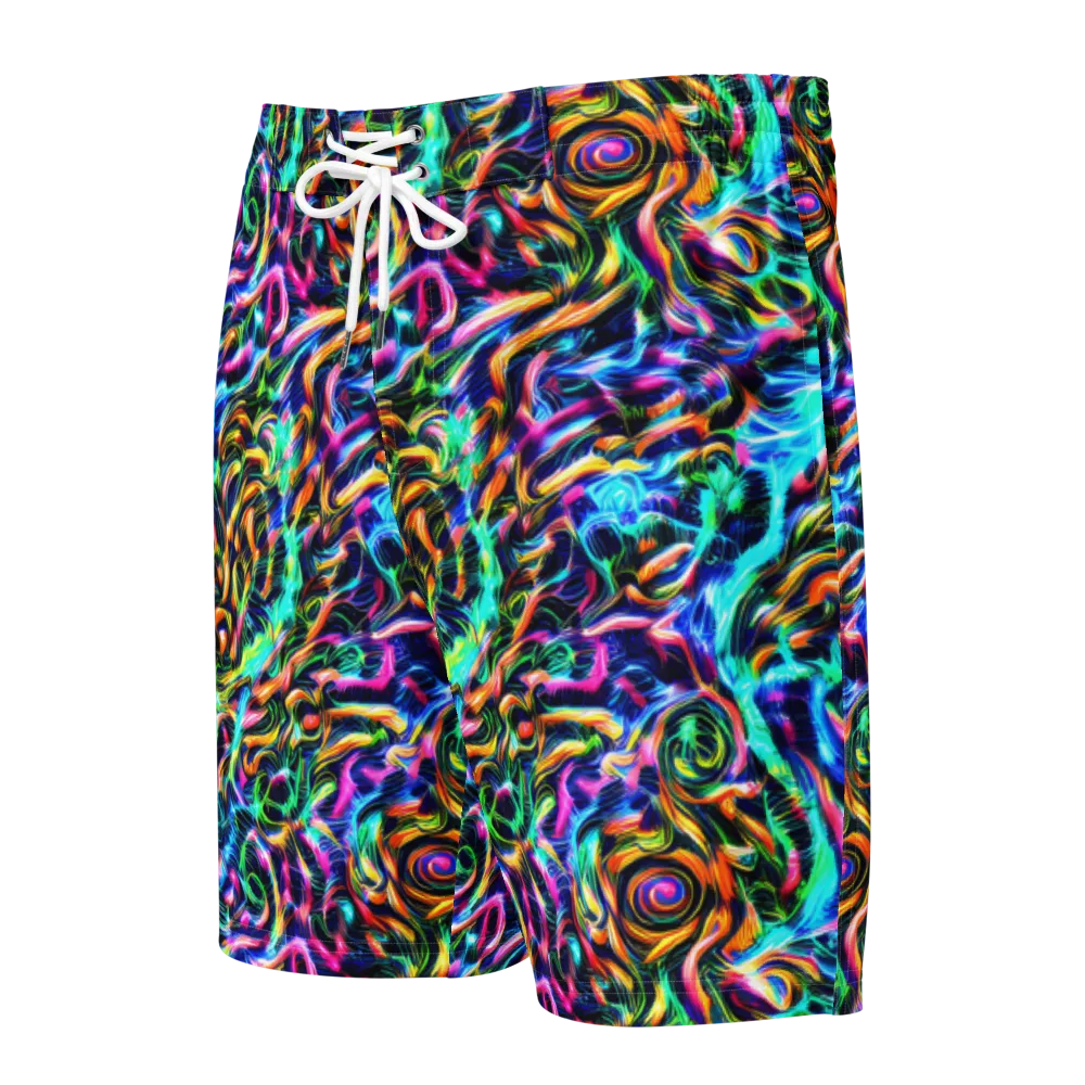 Fluorescent Torrent on Men's Board Shorts — Front