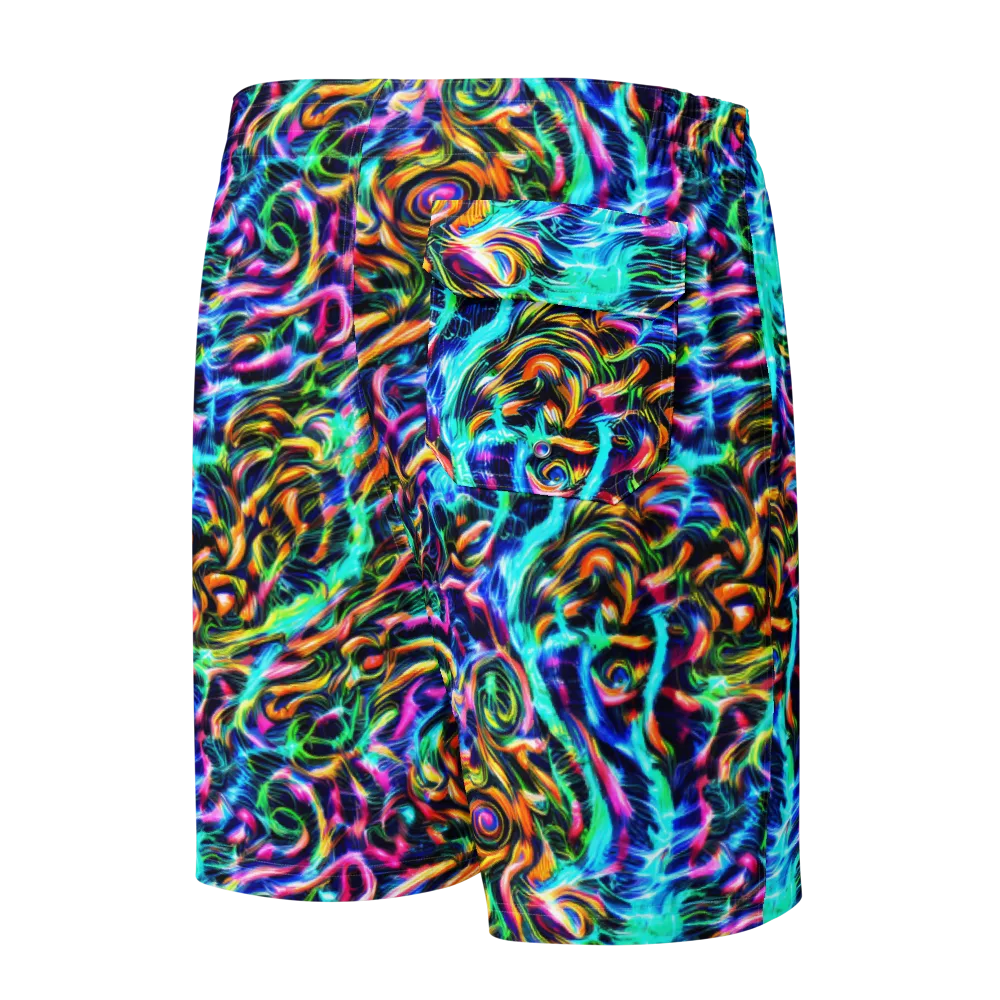 Fluorescent Torrent on Men's Board Shorts — Back