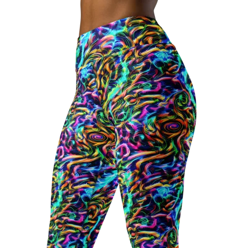 Fluorescent Torrent on a Yoga Leggings