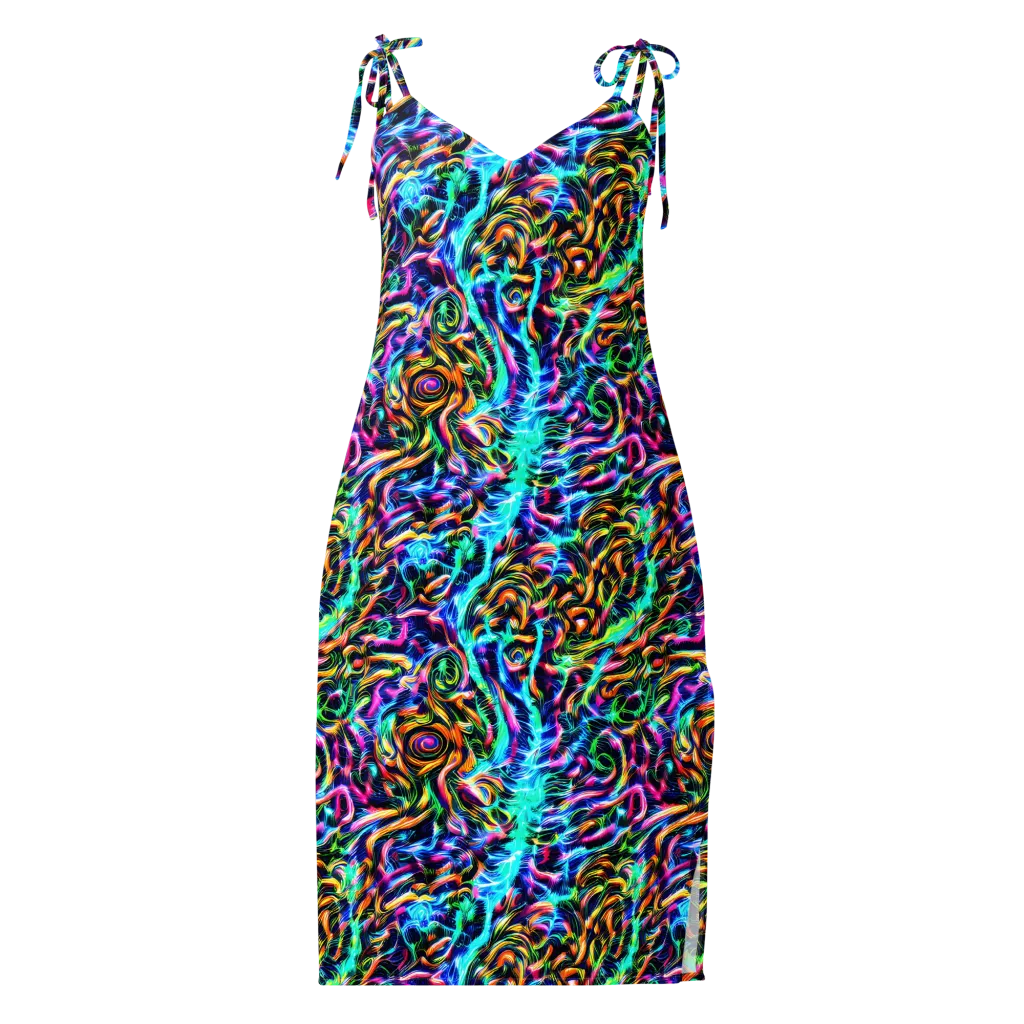 Fluorescent Torrent on Slip Dress — Front
