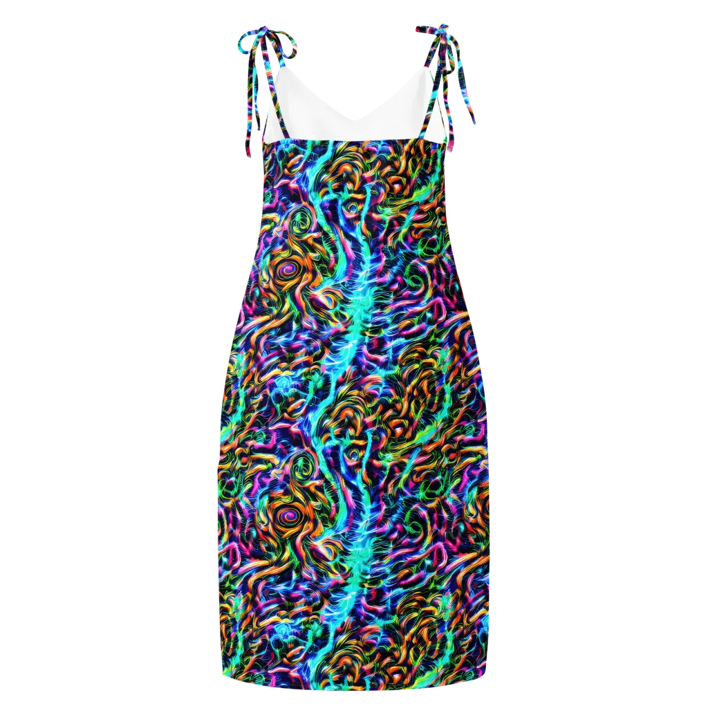 Fluorescent Torrent on Slip Dress — Back