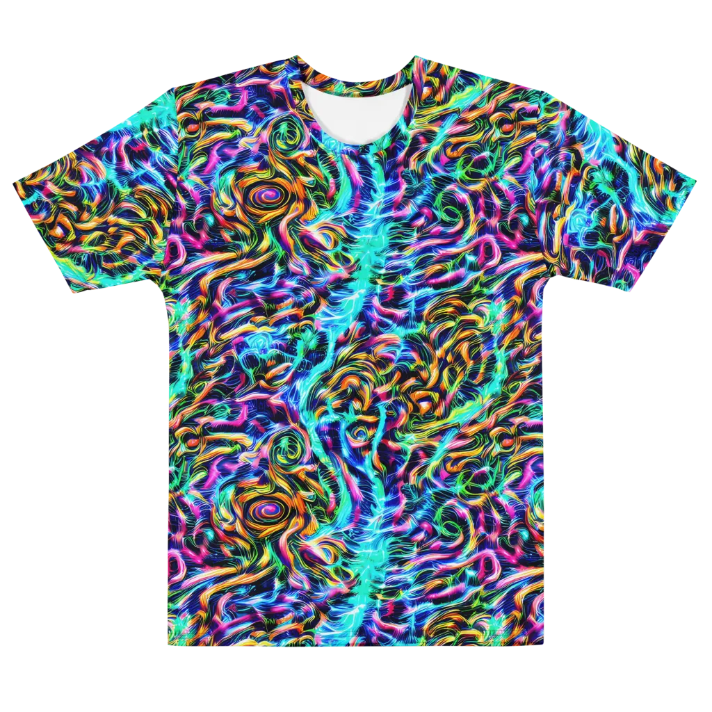 Fluorescent Torrent on Men's Cotton Crew Neck T-Shirt — Front