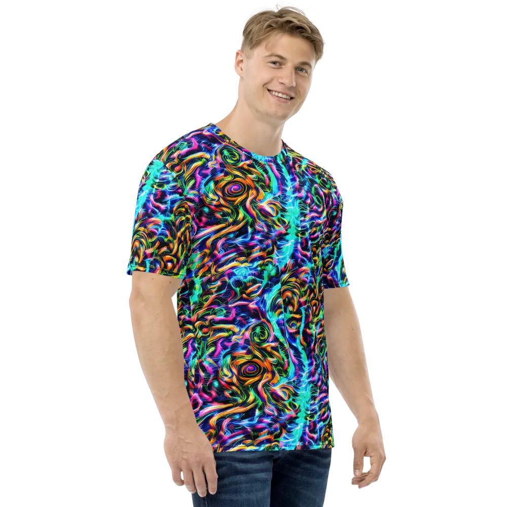 Fluorescent Torrent on Men's Crew Neck T-Shirt — Right