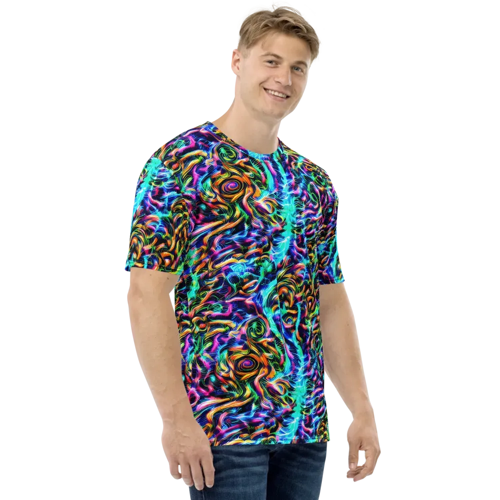 Fluorescent Torrent on Men's Crew Neck T-Shirt — Right