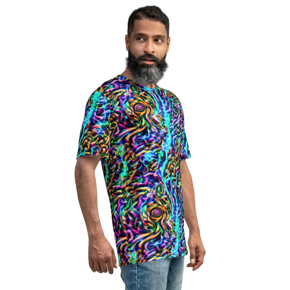 Fluorescent Torrent on Men's Crew Neck T-Shirt — Right