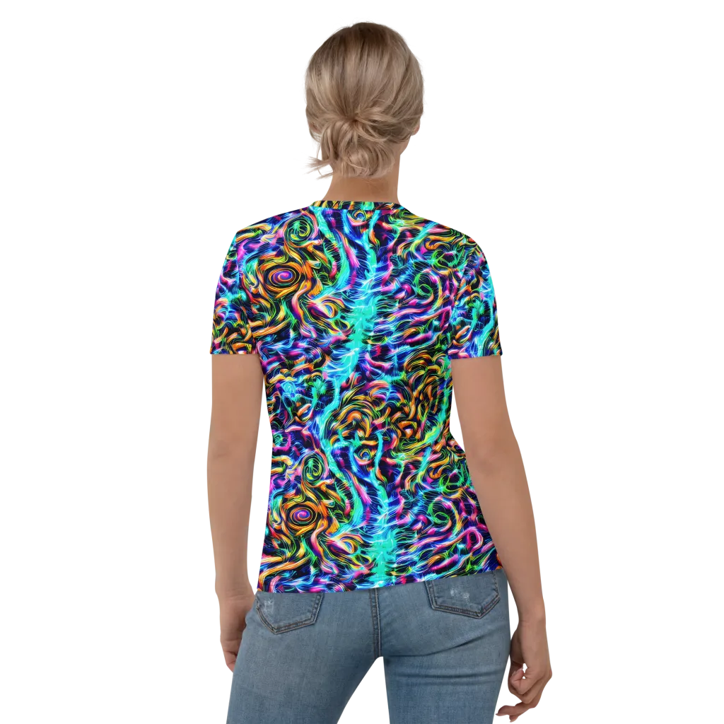 Fluorescent Torrent on Women's Crew Neck T-Shirt — Back