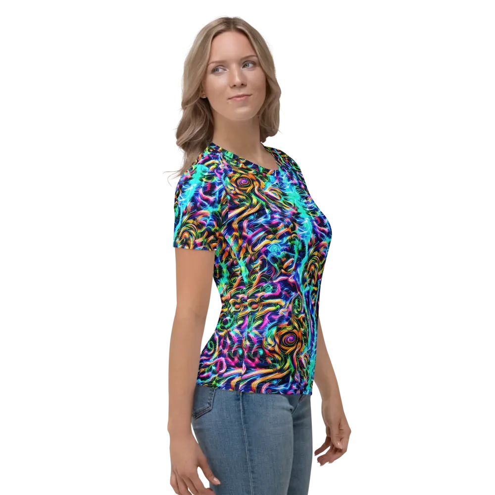 Fluorescent Torrent on Women's Crew Neck T-Shirt — Right