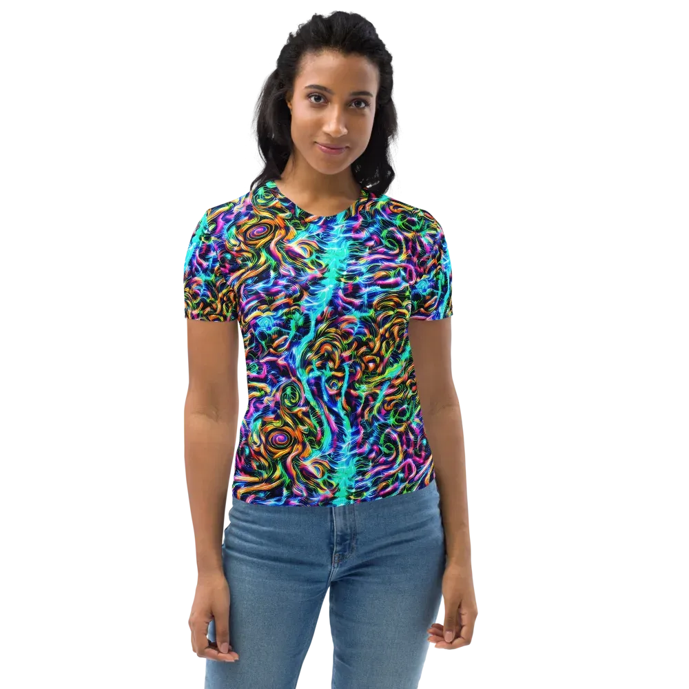Fluorescent Torrent on Women's Crew Neck T-Shirt — Front