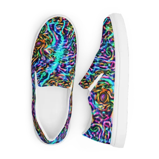 Fluorescent Torrent on a Men's Slip-On Canvas Shoes