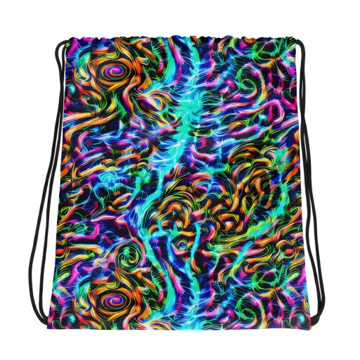 Fluorescent Torrent on a Drawstring Bag