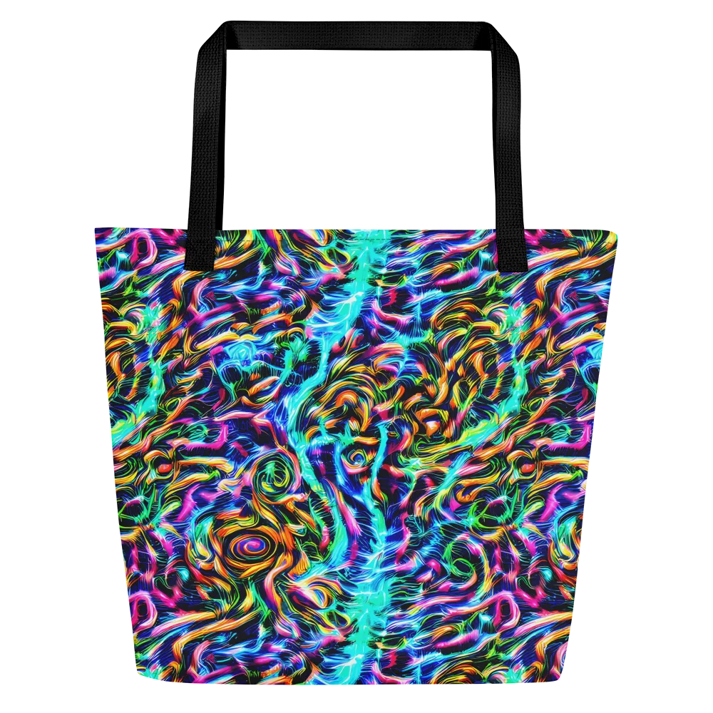 Fluorescent Torrent on Large Tote Bag W/ Pocket — Front