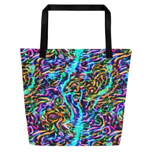 Fluorescent Torrent on a Large Tote Bag W/ Pocket