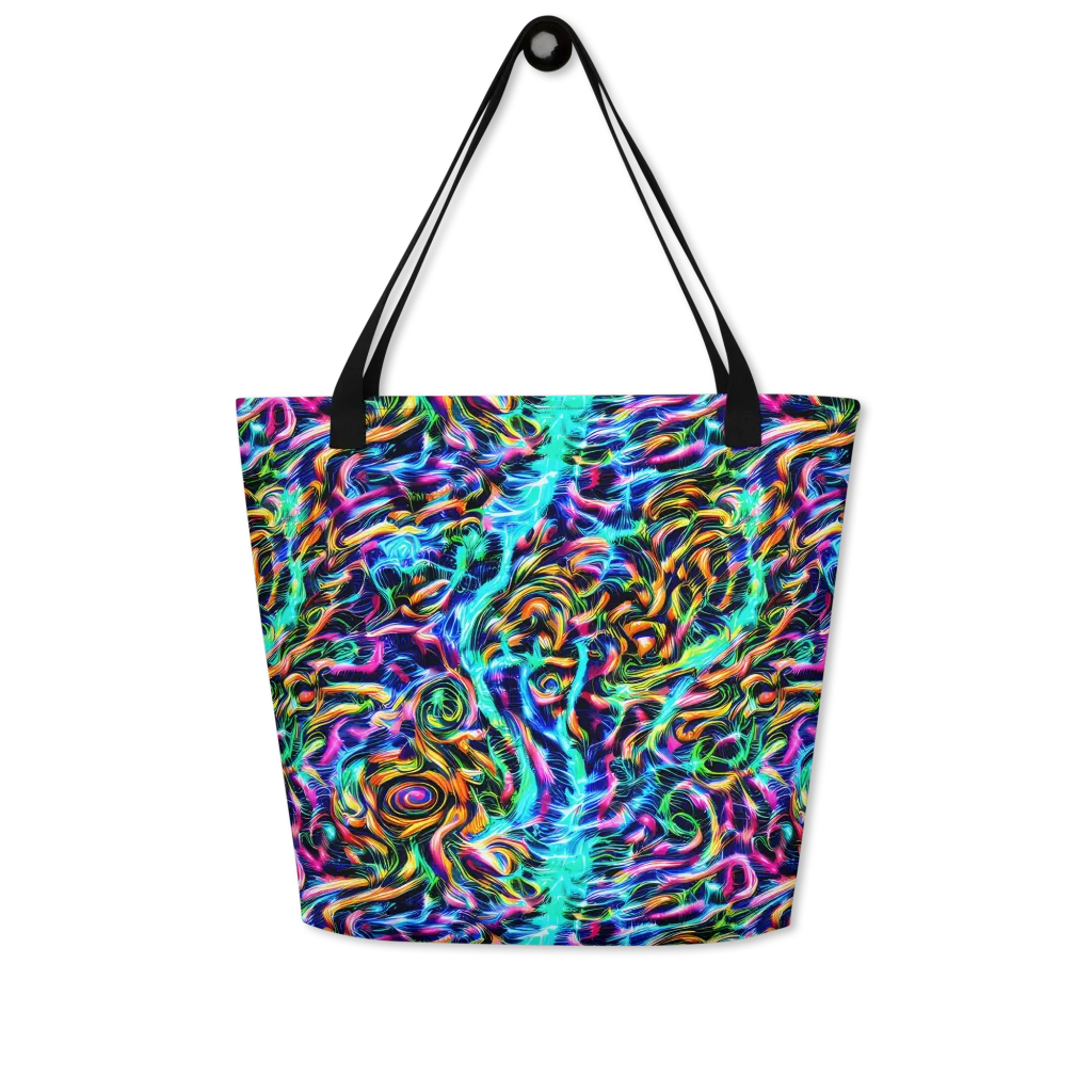 Fluorescent Torrent on Large Tote Bag W/ Pocket — Front