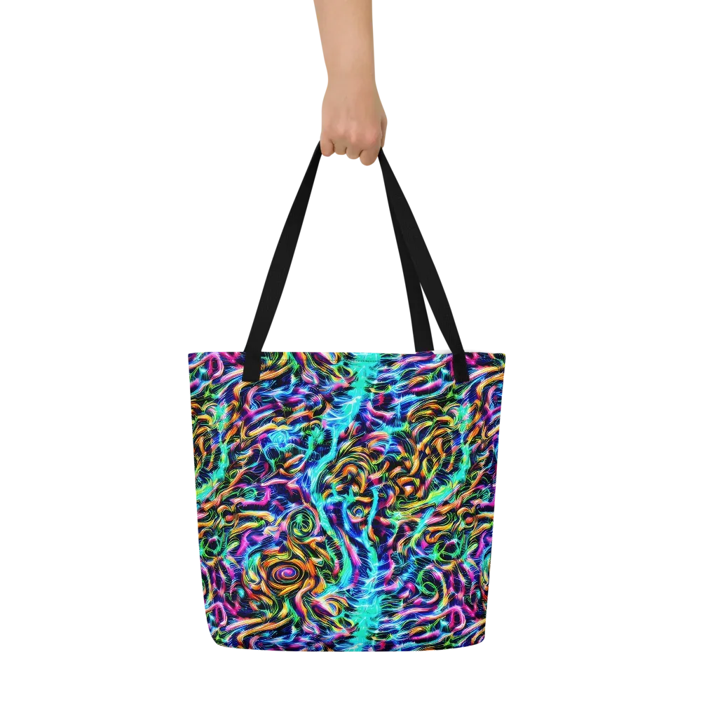 Fluorescent Torrent on Large Tote Bag W/ Pocket — Front