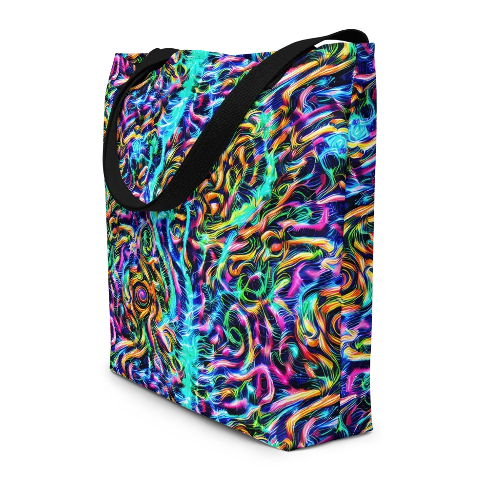 Fluorescent Torrent on Large Tote Bag W/ Pocket — Front