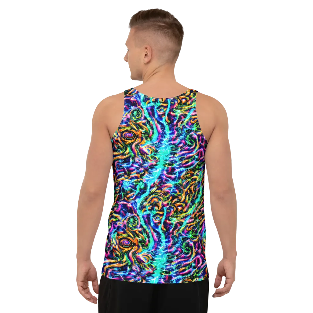 Fluorescent Torrent on Men's Tank Top — Back