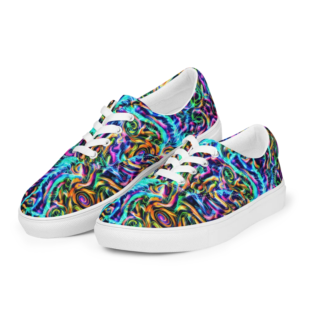 Fluorescent Torrent on Men's Lace-Up Canvas Shoes — Left Front