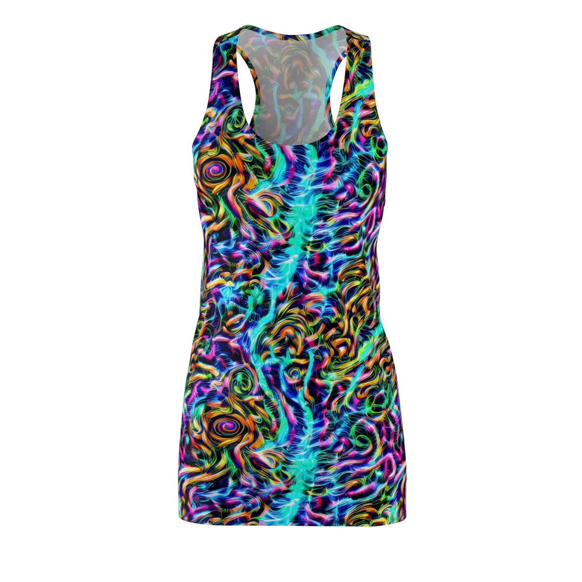 Fluorescent Torrent on Racerback Dress — Front