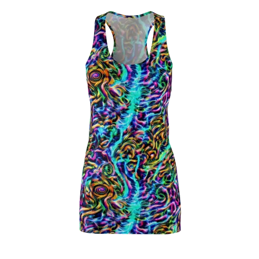 Fluorescent Torrent on a Racerback Dress