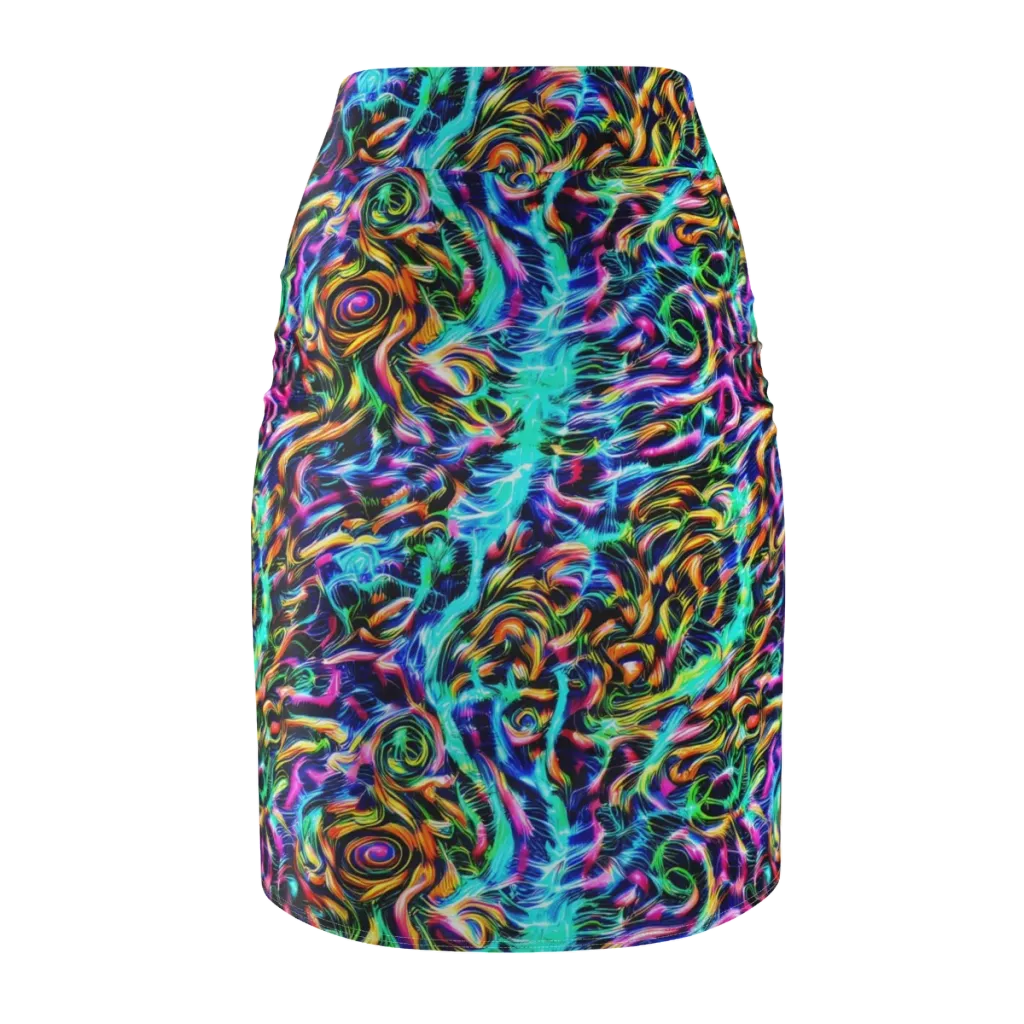 Fluorescent Torrent on Pencil Skirt — Back
