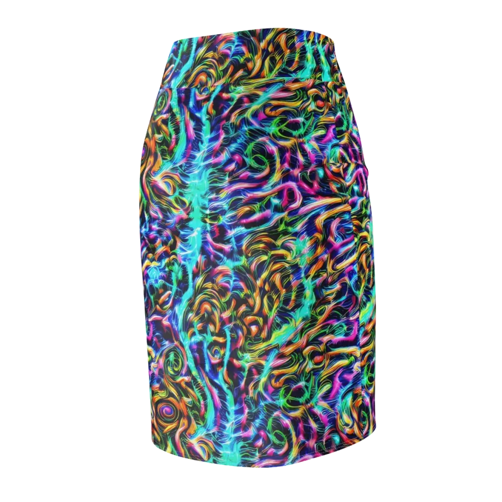 Fluorescent Torrent on Pencil Skirt — Back Side