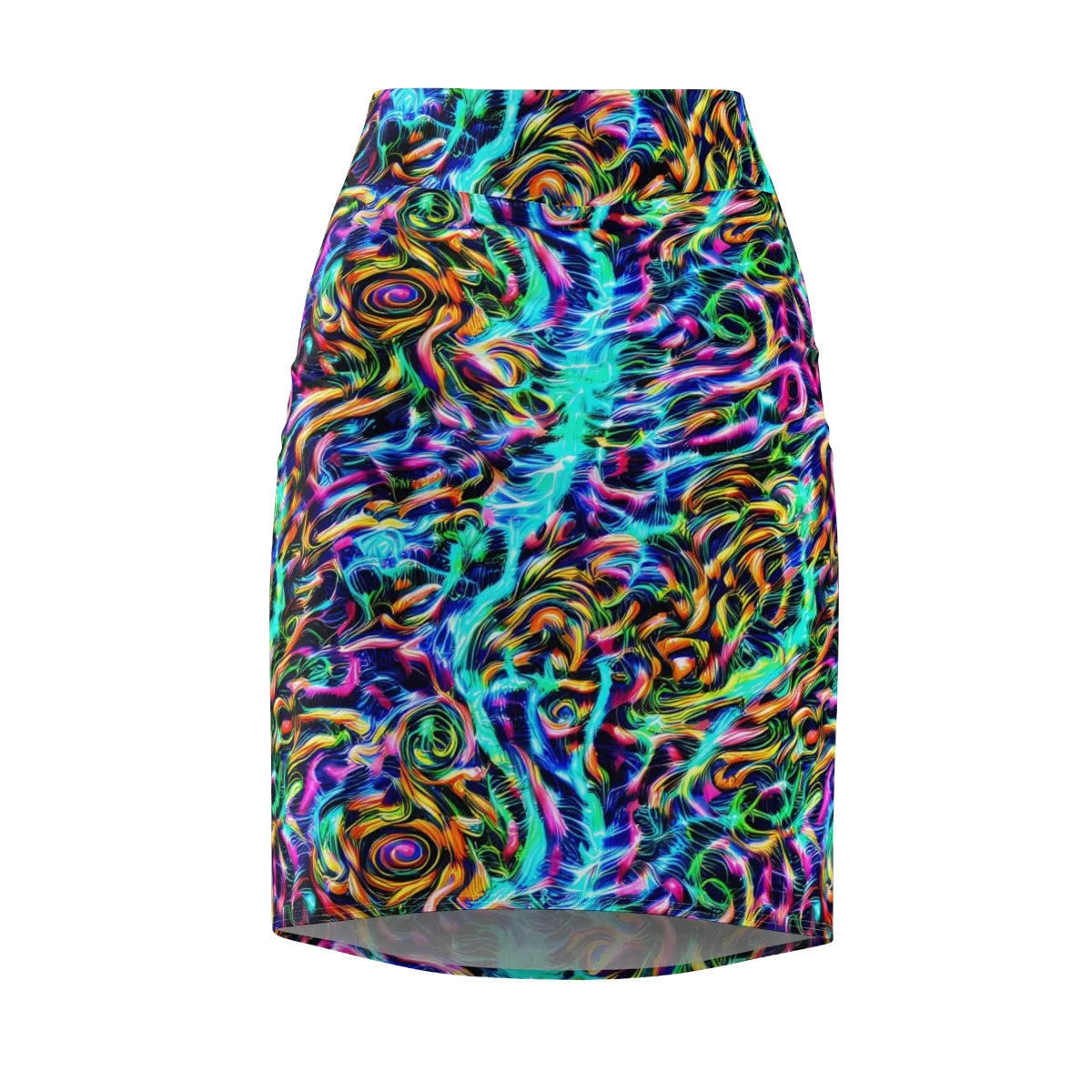 Fluorescent Torrent on Pencil Skirt — Front