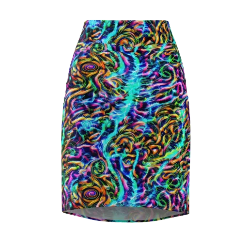 Fluorescent Torrent on a Pencil Skirt