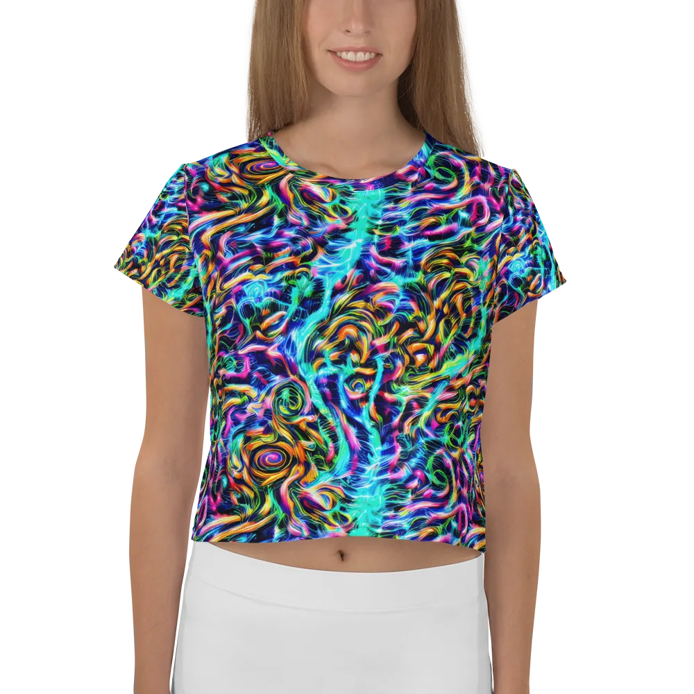 Fluorescent Torrent on Crop Tee — Front