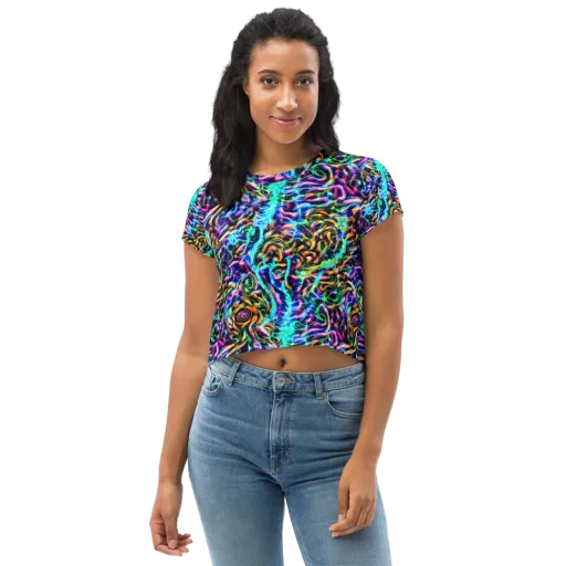 Fluorescent Torrent on a Crop Tee
