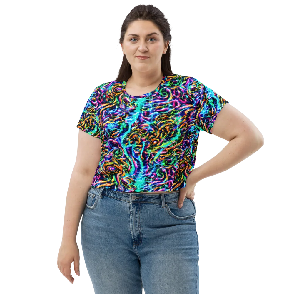 Fluorescent Torrent on Crop Tee — Front