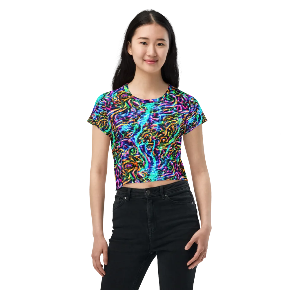 Fluorescent Torrent on Crop Tee — Front
